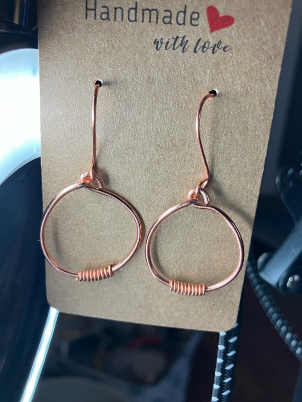 Handmade Pure Copper Wire HoopEarrings